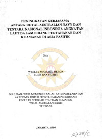 Peningkatan Kerjasama Antara Royal Australian Navy Dan Tentara Nasional Indonesia Angkatan Laut Dalam Bidang Pertahanan Dan Keamanan Di Asia Pasifik