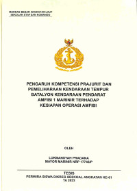 Pengaruh Kompetensi Prajurit Dan Pemeliharaan Kendaraan Tempur Batalyon Kendaraan Pendarat Amfibi 1 Marinir Terhadap Kesiapan Operasi Amfibi