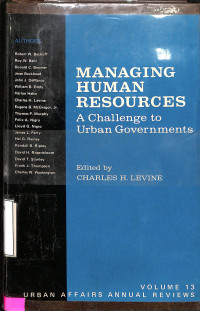 Managing Human Resources:A Challenge To Urban Governments