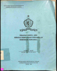 Peranan Sospol ABRI Sebagai Perwujudan Pengamalan Pancasila