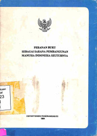 Peranan Buku Sebagai Sarana Pembangunan Manusia Indonesia Seutuhnya