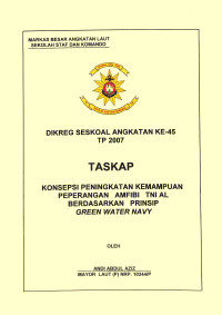 Konsepsi Peningkatan Kemampuan Peperangan Amfibi TNI AL Berdasarkan Prinsip Green Water Navy