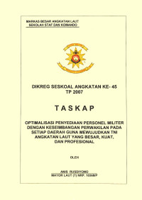 Optimalisasi Penyediaan Personel Militer Dengan Keseimbangan Perwakilan Pada Setiap Daerah Guna Mewujudkan TNI Angkatan Laut Yang Besar, Kuat Dan Profesional