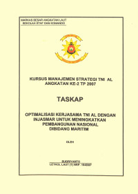 Optimalisasi Kerjasama TNI AL Dengan Injasmar Untuk Meningkatkan Pembangunan Nasional Dibidang Maritim