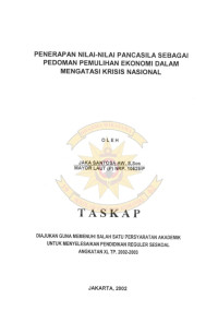 Penerapan Nilai-Nilai Pancasila Sebagai Pedoman Pemuliahan Ekonomi Dalam Mengatasi Krisis Nasional