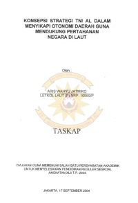 Konsepsi Strategi TNI AL Dalam Menyikapi Otonomi Daerah Guna Mendukung Pertahanan Negara Di Laut