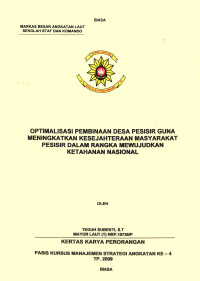 Optimalisasi Pembinaan Desa Pesisir Guna Meningkatkan Kesejahteraan Masyarakat Pesisir Dalam Rangka Mewujudkan Ketahanan Nasional