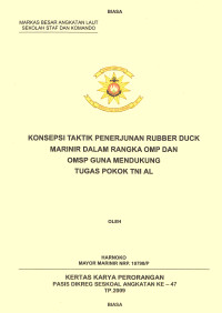 Konsepsi Taktik Penerjunan Rubber Duck Marinir Dalam Rangka Omp Dan Omsp Guna Mendukung Tugas Pokok TNI AL