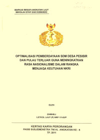 Optimalisasi Pemberdayaan Sdm Desa Pesisir Dan Pulau Terluar Guna Meningkatkan Rasa Nasionalisme Dalam Rangka Menjaga Keutuhan NKRI