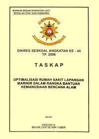 Optimalisasi Rumah Sakit Lapangan Marinir Dalam Rangka Bantuan Kemanusian Bencana Alam