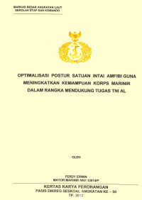 Optimalisasi Postur Satuan Intai Amfibi Guna Meningkatkan Kemampuan KORPS Marinir Dalam Rangka Mendukung Tugas TNI AL