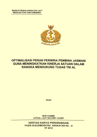 Optimalisasi Peran Perwira Pembina Jasmani Guna Meningkatkan Kinerja Satuan Dalam Rangka Mendukung Tugas TNI AL