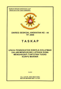 Upaya Peningkatan Kinerja Kolatmar Dalam Mendukung Latihan Guna Menghadapi Tuntutan Tuga Korp Marinir