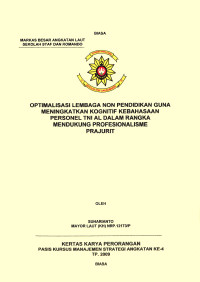 Optimalisasi Lembaga Non Pendidikan Guna Meningkatkan Kognitif Kebahasaan Personel TNI AL Dalam Rangka Mendukung Profesionalisme Prajurit