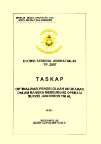 Optimalisasi Pengelolaan Anggaran Dalam Rangka Mendukung Operasi Survei Janhidros TNI AL