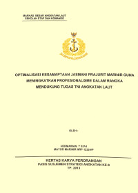 Optimalisasi Kesamaptaan Jasmani Prajurit Marinir Guna Meningkatkan Profesionalisme Dalam Rangka Mendukung Tugas TNI AL