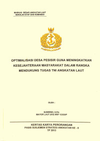 Optimalisasi Desa Pesisir Guna Meningkatkan Kesejahteraan Masyarakat Dalam Rangka Mendukung Tugas TNI Angkatan Laut