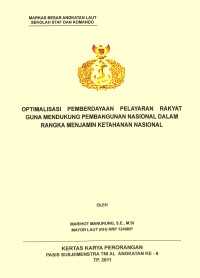 Opyimalisasi Pemberdayaan Pelayaran Rakyat Guna Mendukung Pembangunan Nasional Dalam Rangka Menjamin Ketahanan Nasional