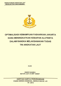 Optimalisasi Kemampuan Fasharkan Jakarta Guna Meningkatkan Kesiapan Alutsista Dalam Rangka Melaksanakan Tugas TNI Angkatan Laut