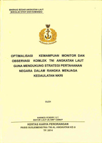 Optimalisasi Kemampuan Monitor Dan Observasi Komlek Tni Angkatan Laut Guna Mendukung Strategi Pertahanan Negara Dalam Rangka Menjaga Kedaulatan NKRI