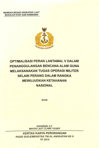 Optimalisasi Peran Lantamal V Dalam Penanggulangan Bencana Alam Guna Melaksakan Tugas Operasi Militer Selain Perang Dalam Rangka Mewujudkan Ketahanan Nasional