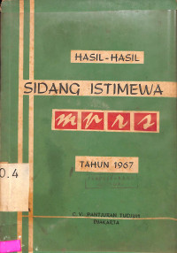 HASIL-HASIL SIDANG ISTIMEWA