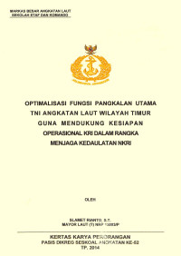 Optimalisasi fungsi pangkalan utama TNI Angkatan Laut wilayah timur guna mendukung kesiapan operasional KRI dalam rangka menjaga kedaulatan NKRI