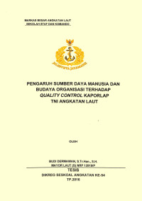 Pengaruh sumber daya manusia dan budaya organisasi terhadap Quality Control Kaporlap TNI Angkatan Laut