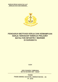 Pengaruh motivasi kerja dan kemampuan kerja terhadap kinerja prajurit Batalyon Infantri-1 Marinir Di Surabaya