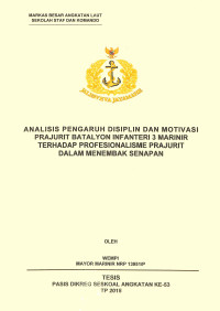 Analisis pengaruh disiplin dan motivasi prajurit Batalyon Infanteri 3 Marinir terhadap profesionalisme prajurit dalam menembak senapan