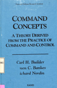 Command Concepts. a Theory Derived From the Practice of Command and Control