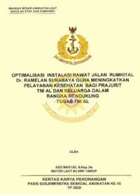 Optimalisasi instalasi rawat jalan Rumkital Dr. Ramelan Surabaya guna meningkatkan pelayanan kesehatan bagi prajurit TNI AL dan keluarga dalam rangka mendukung tugas TNI AL