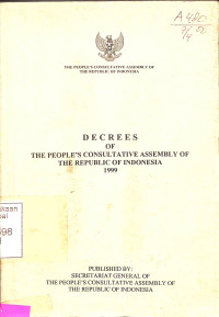 DECRESS OF THE PEOPLES CONSULTATIVE ASSEMBLY OF THE RI 1999