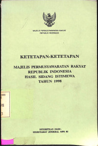 Ketetapan-Ketetapan MPR RI Tahun 1998