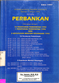 UU RI NO. 7 TAHUN 1992 TENTANG PERBANKAN