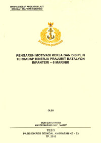 Pengaruh motivasi kerja dan disiplin terhadap kinerja prajurit Batalyon Infanteri-6 Marinir