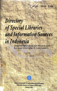 Directory Of Special Libraries And Information Sources In Indonesia