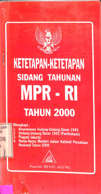 Ketetapan-Ketetapan Sidang Tahunan MPR-RI tahun 2000