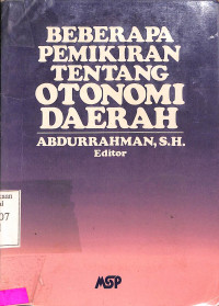 Beberapa Pemikiran Tentang Otonomi Daerah