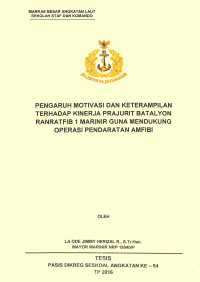 Pengaruh motivasi dan keterampilan terhadap kinerja Prajurit Batalyon Ranratfib 1 Marinir guna mendukung Operasi Pendaratan Amfibi