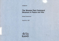 The Warsaw Pact Command Structure in Peace and War