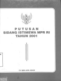 Putusan Sidang Istimewa MPR RI Tahun 2001