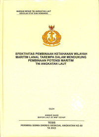 Efektivitas Pembinaan Ketahanan Wilayah Maritim Lanal Tarempa Dalam Mendukung Pembinaan Potensi Maritim TNI Angkatan Laut