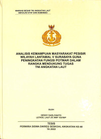 Analisis Kemampuan Masyarakat Pesisir Wilayah Lantamal V Surabaya Guna Peningkatan Fungsi POTMAR Dalam Rangka Mendukung Tugas TNI Angkatan Laut