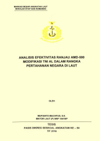 Analisis efektivitas Ranjau Amd-500 modifikasi TNI AL dalam rangka pertahanan negara di laut