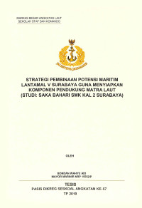 Strategi pembinaan potensi maritim Lantamal V Surabaya guna menyiapkan komponen pendukung matra laut (studi: Saka Bahari SMK Kal 2 Surabaya)