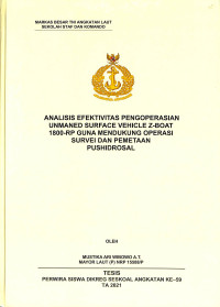 Analisis efektivitas pengoperasian unmaned surface vehicle Z-Boat 1800-RP guna mendukung operasi survei dan pemetaan Pushidrosal