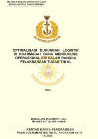 Optimalisasi dukungan logistik di Koarmada I guna mendukung operasional KRI dalam rangka pelaksanaan tugas TNI AL