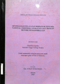 Optimalisasi Pelayanan Rohani Di TNI AL Dengan Metode Penggembalaan