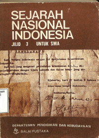 Sejarah Nasional Indonesia. Jilid 3 Untuk SMA